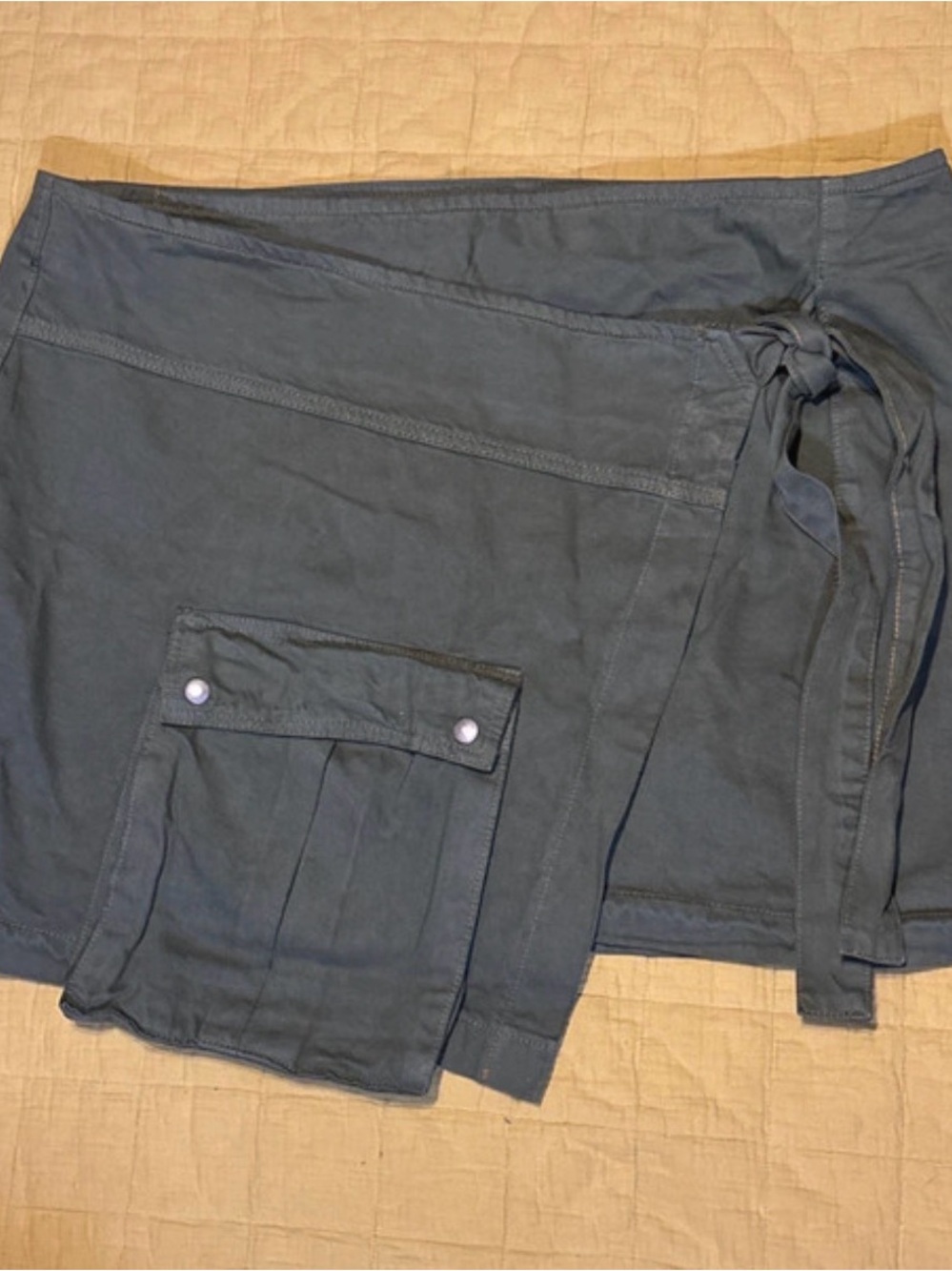 PrettyLittleThing dark greenWrap Cargo Skort with Tie Waist